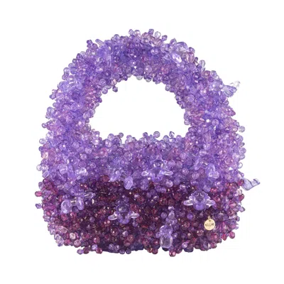 Tillie Beads Women's Pink / Purple Purple Whimsy Classic Fluffy Bead Bag