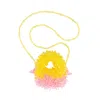 Tillie Beads Women's Pink / Purple / Yellow Fluffy Sunrise Mini Bead Bag Bear Charm