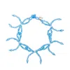 Tillie Beads Women's Playful Ribbon Bead Necklace In Iceberg Blue
