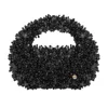 Tillie Beads Women's Puppy Charm Black Acrylic Bead Fluffy Round-handled Bag