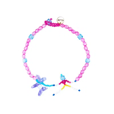 Tillie Beads Women's Purple Pup Skeleton Bead Necklace