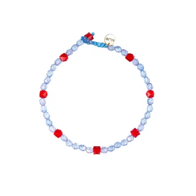 Tillie Beads Women's Sea Blue Daily Wear Carnival Bead Necklace
