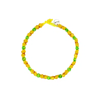 Tillie Beads Women's Sunflower Sparkle Choker Bead Necklace - Yellow