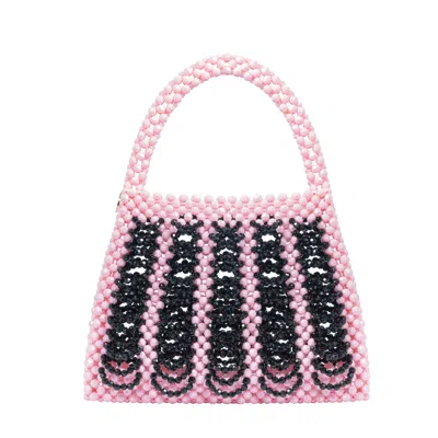 Tillie Beads Women's Sunset Pop & Midnight Bloom Beaded Bags - Pink