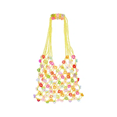 Tillie Beads Women's Sunshine Bloom Floral Beaded Shoulder Bag In Yellow