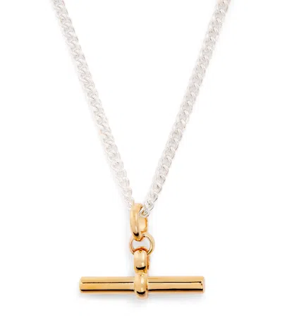 Tilly Sveaas Giant T-bar Curb Chain Necklace In Gold