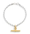 Tilly Sveaas Gold-plated T-bar Belcher Chain Bracelet In Silver