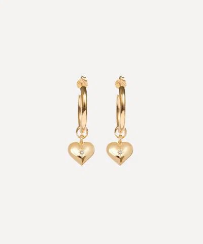 Tilly Sveaas Gold-plated Heart Open Hoop Earrings