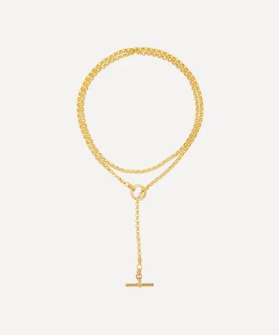 Tilly Sveaas Gold-plated Lariat T-bar On Belcher Chain Necklace