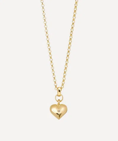 Tilly Sveaas Gold-plated Small Heart On Belcher Chain Necklace In Pattern