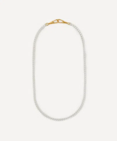 Tilly Sveaas Mens Mixed Metal Slim Curb Clipt Chain Necklace