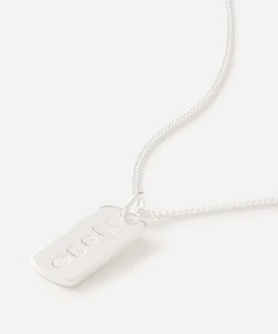 Tilly Sveaas Mens Small Silver Hallmarked Tag On Fine Curb Chain