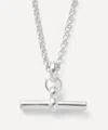Tilly Sveaas Mens Sterling Silver T-bar On Fine Curb Chain Necklace