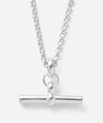 Tilly Sveaas Mens Sterling Silver T-bar On Fine Curb Chain Necklace