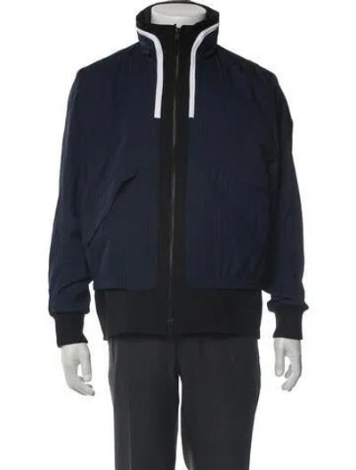 Pre-owned Tim Coppens Virgin Wool Striped Windbreaker In Blue