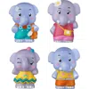 Timber Tots Elephant Family 4 Mini Figures, Jungle Playset, Kidstoddlers In Multi