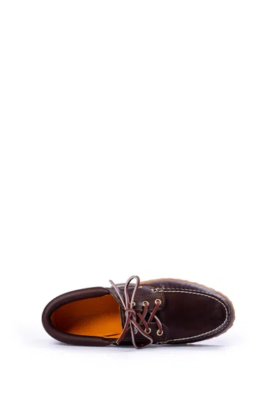 Pre-owned Timberland - Men's 3-eye Lug Boat Shoes In Brown