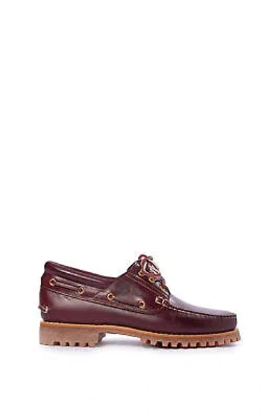 Pre-owned Timberland - Men's Authentic 3-eye Boat Shoes - Number 44 In Red