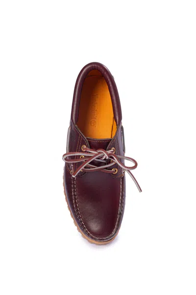 Pre-owned Timberland - Men's Authentic 3-eye Boat Shoes In Violet