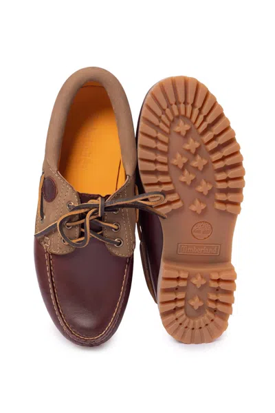 Pre-owned Timberland - Men's ® Authentic Boat Shoes - Number In Bordeaux
