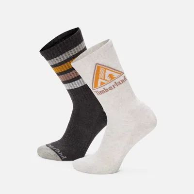 Timberland 2-pack Quad Stripe Crew Sock In Multi