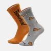 TIMBERLAND 2-PACK TIMBERLAND ALL OVER PRINT CREW SOCK