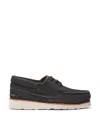 Timberland 3 Eye Wedge Vibram Lace-up Boat Shoes In Black