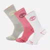 Timberland 3-pack Bowden Crew Sock With Tree Logo In Multi