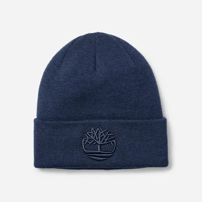 Timberland 3d Embroidered Beanie In Blue