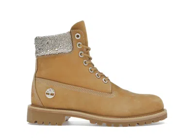 Pre-owned Timberland 6" Boot Jimmy Choo Premium Swarovski (women's) Sneakers In Wheat/crystal In Multi