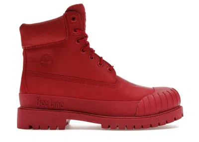 Pre-owned Timberland 6" Boot Premium Bee Line Rubber Toe Wp (women's) Sneakers In Red Nubuck