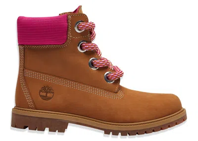 Pre-owned Timberland 6" Heritage Boot (women's) Sneakers In Wheat/pink