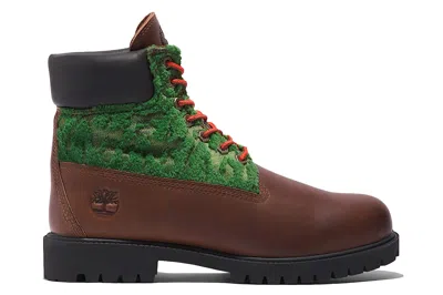 Pre-owned Timberland 6" Heritage Premium Waterproof Boot Black Pioneers In Medium Brown