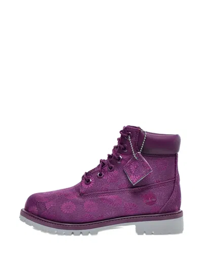 Timberland 6 Inch Floral-pattern Boots In Purple