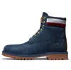 Timberland 6 Inch Heritage Cupsole Boots 'navy Nubuck With Red' In Blue
