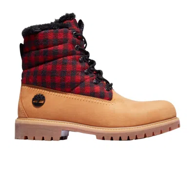 Pre-owned Timberland 6 Inch Heritage Puffer Waterproof Boot 'wheat Plaid' | Tan | Men's Size 12 In Brown