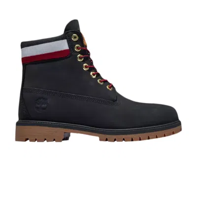 Pre-owned Timberland 6 Inch Heritage Warm Lined Boot 'black Red'