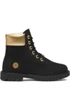 Timberland 6 Inch Premium "black Nubuck/gold" Boots