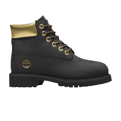 Pre-owned Timberland 6 Inch Premium Boot Junior 'black Gold' | Kid's Size 5.5