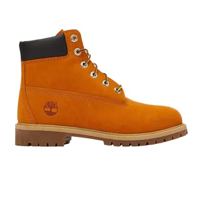 Pre-owned Timberland 6 Inch Premium Boot Junior 'cheddar' | Orange | Kid's Size 5.5