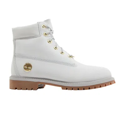 Pre-owned Timberland 6 Inch Premium Boot Junior 'light Grey Gum' | Kid's Size 3.5 In Gray