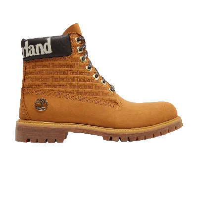 Pre-owned Timberland 6 Inch Premium Boot 'repeat Logo - Wheat' In Tan