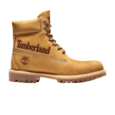 Pre-owned Timberland 6 Inch Premium Boot 'wheat Big Logo' | Brown | Men's Size 13