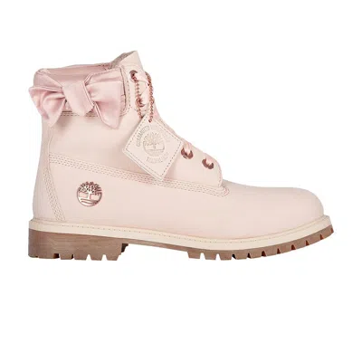 Pre-owned Timberland 6 Inch Premium Junior 'light Pink Bow' | Kid's Size 6.5
