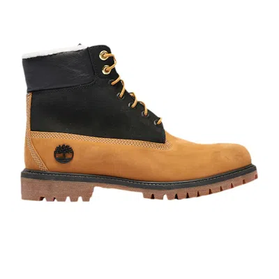 Pre-owned Timberland 6 Inch Premium Shearling Boot Junior 'wheat Black' | Tan | Kid's Size 7