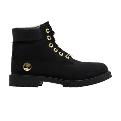 Pre-owned Timberland 6 Inch Premium Shearling Waterproof Boot Junior 'black Gold' | Kid's Size 4