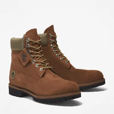 Pre-owned Timberland 6-inch Premium Tb0a2cqb715 Combat Boots Mens Brown Leather Waterproof