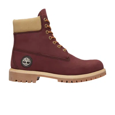 Pre-owned Timberland 6 Inch Premium Waterproof Boot 'burgundy Beige' | Red | Men's Size 9