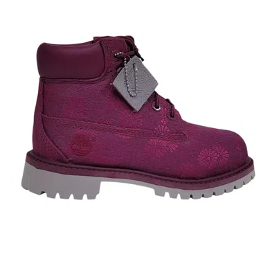 Pre-owned Timberland 6 Inch Premium Waterproof Boot Junior 'magenta Floral' | Purple | Kid's Size 3
