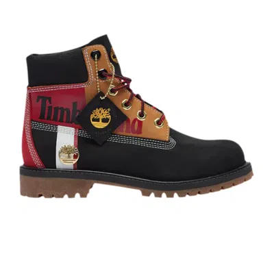 Pre-owned Timberland 6 Inch Premium Waterproof Boot Junior 'patch Logo - Black' | Kid's Size 4.5